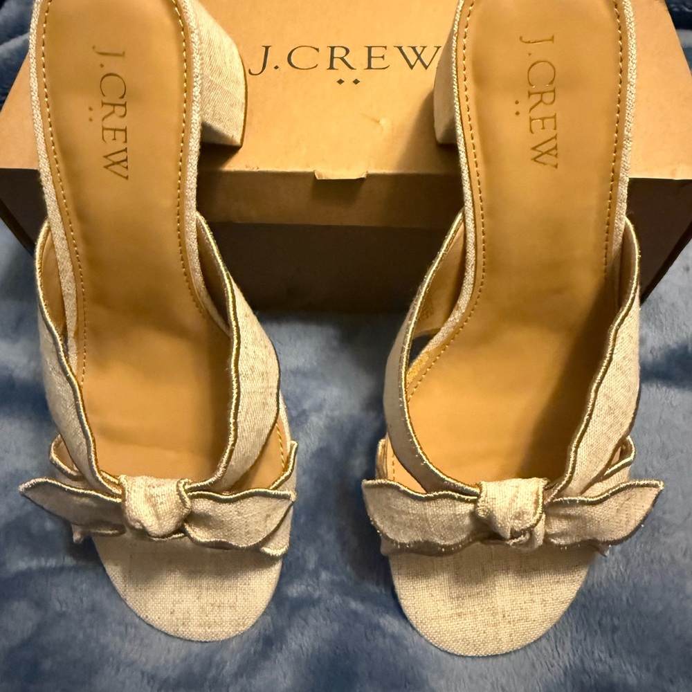 J. Crew Women's Tan Bow Sandals